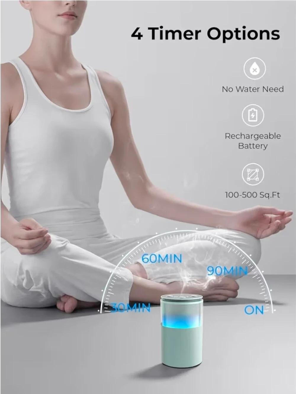 Waterless Essential Oil Diffuser: 9 Colors LED Scent Diffuser NEW